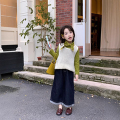女童牛仔裤2025春秋新款网红中大童洋气休闲直筒裤