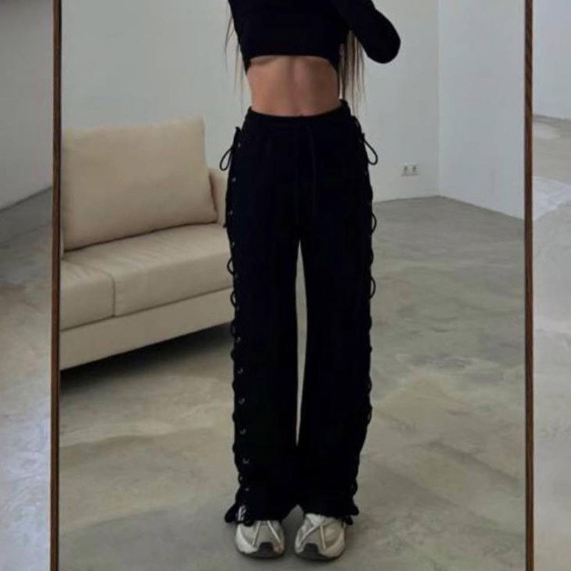 Women's Casual Daily Streetwear Solid Color Full Length Hollow Out Casual Pants display picture 10