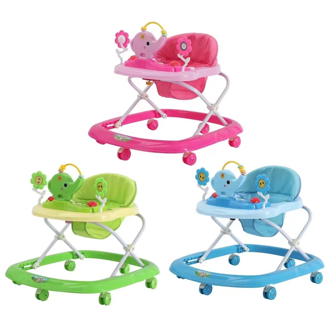 Baby Walker plegable con música anticaída coche de arranque 6-18 meses niños y niñas