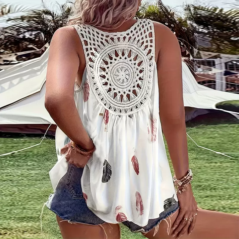 亚马逊独立站欧美跨境外贸女装2025夏季新款吊带衫镂空性感露背心