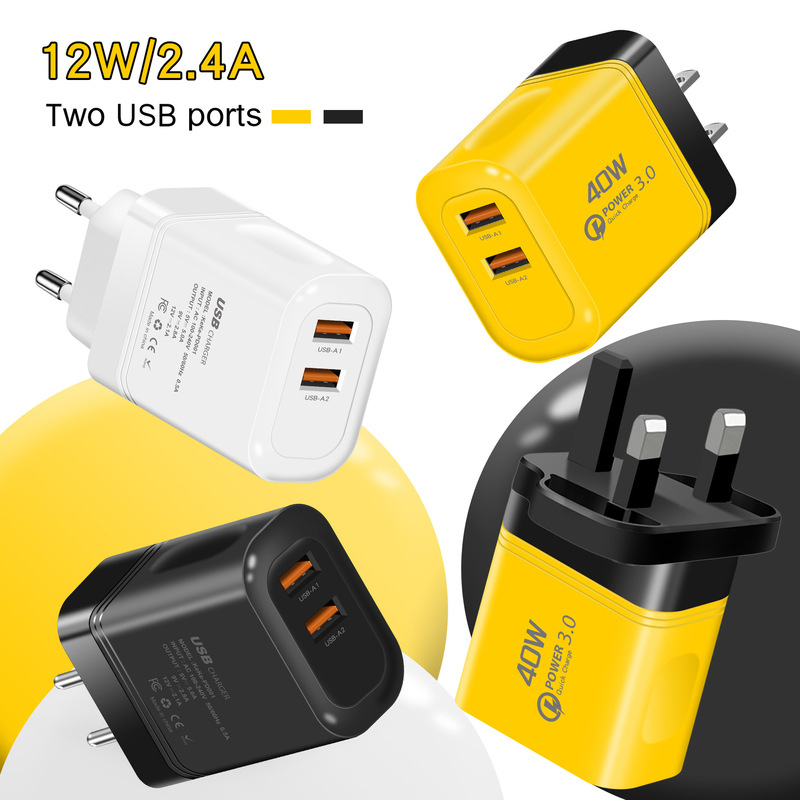 5V2A charging head European and American British multi-port speed matching device for Apple Huawei Android 2USB mobile phone charger