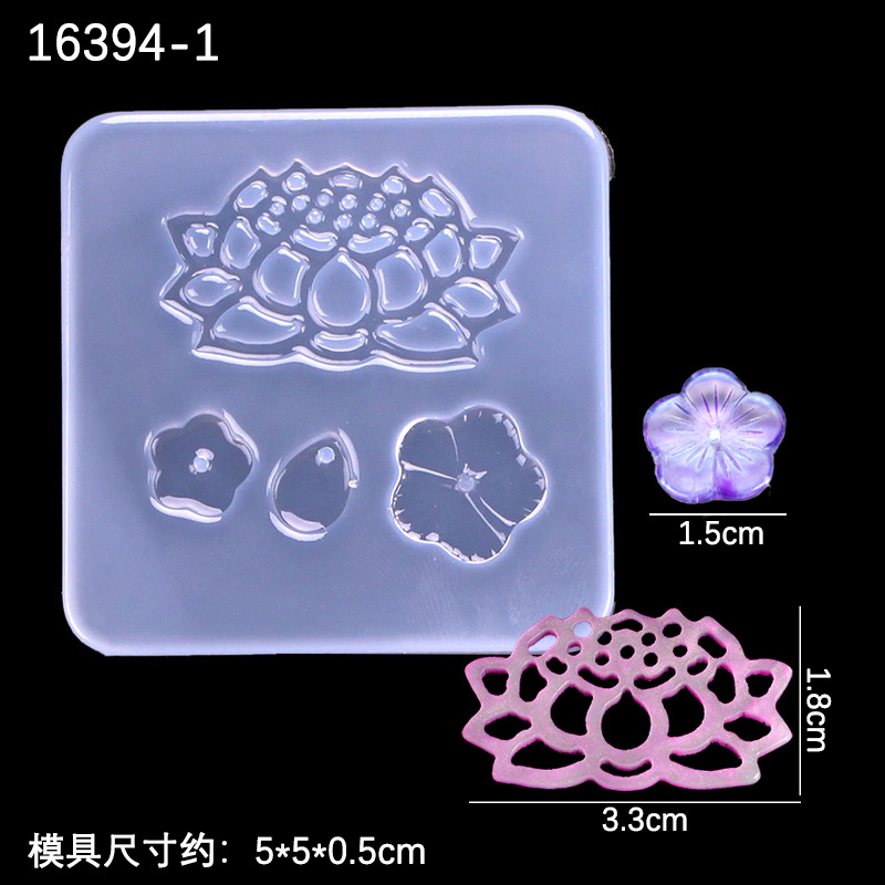 Espejo de Cristal Loto mariposa antiguo Shell etiqueta flor epoxi molde silicona tocado broche accesorios la joyería