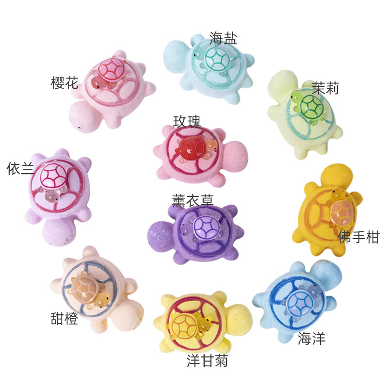 亀の形をした入浴剤ボール 動物のおもちゃ バブルバスボール エッセンシャルオイル配合 入浴剤 爆発バスボール 海の香り|undefined