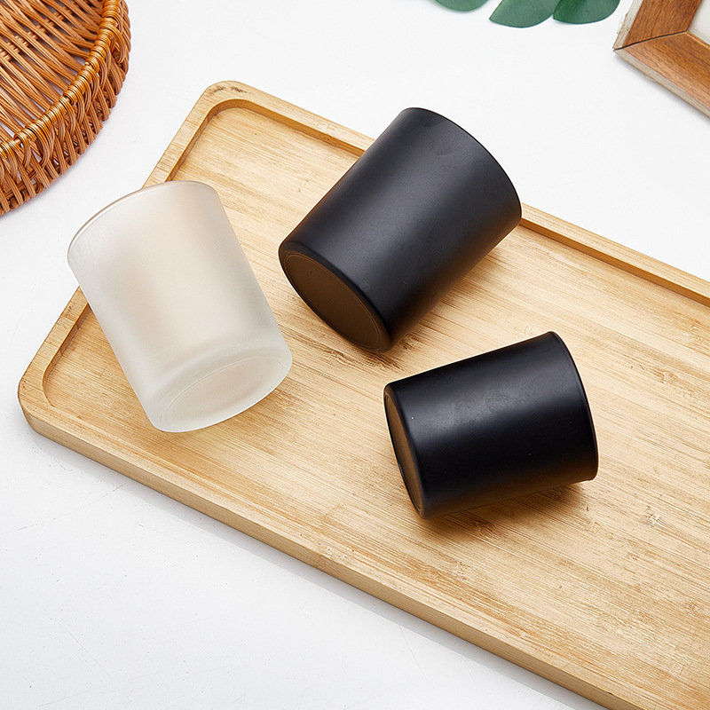 Vidrio de arena esmaltada taza de cera de banano taza vacía diy vela casera recipiente de vidrio dormitorio simple candelabro