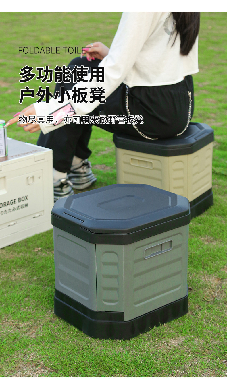 Outdoor Vehicle-Mounted Multifunctional Portable Folding Toilet, Anti-Odor Toilet Seat, Rv Camping Emergency Toilet