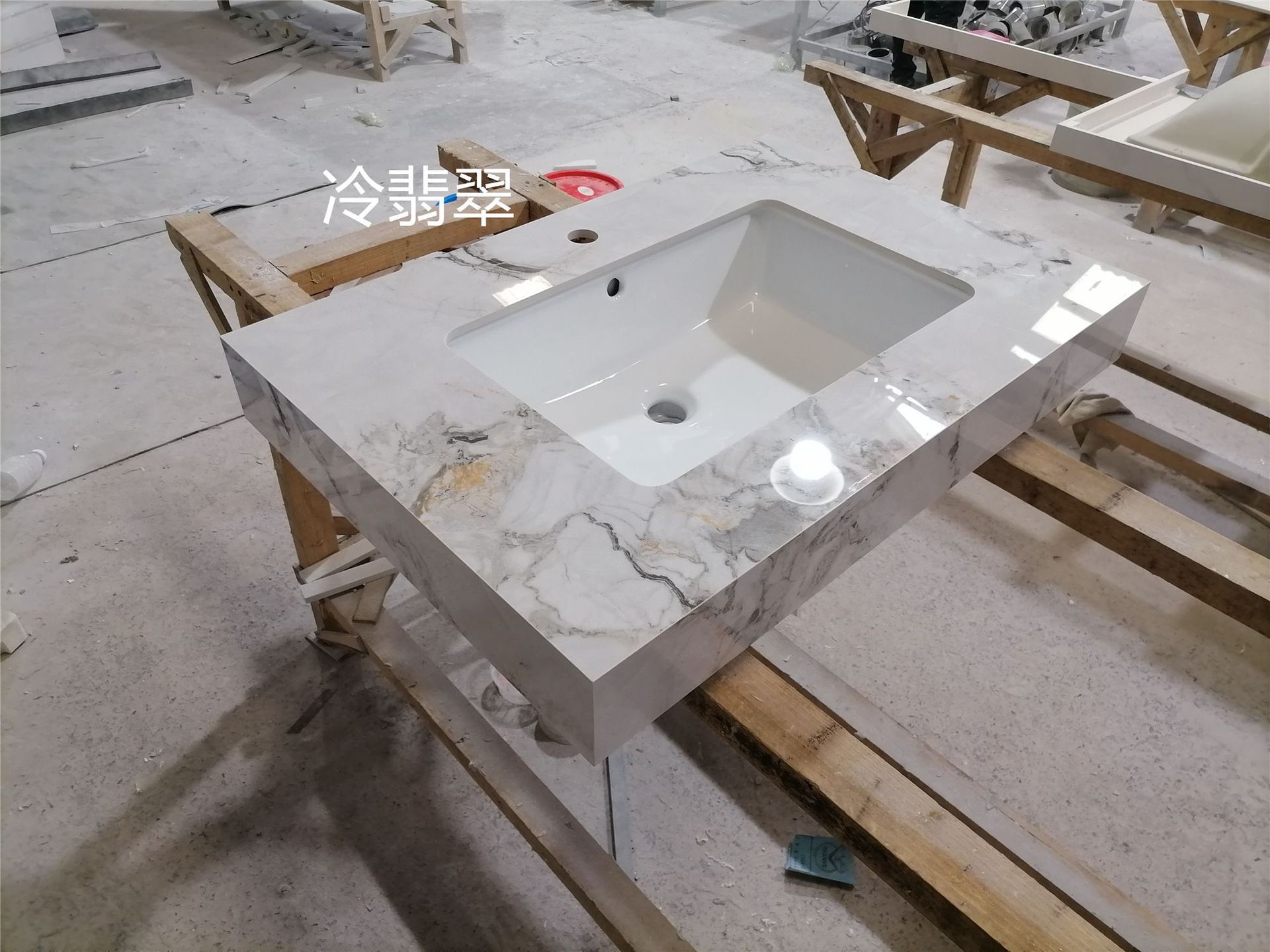 酒店岩板一体单盆洗手盆台面浴室柜盆洗脸洗漱盆卫生间台下无缝盆-阿里巴巴