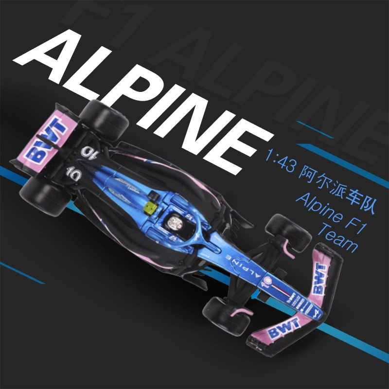 Модель автомобиля Alpai F1 BWT Alpine 1:43, модель гоночного автомобиля, имитационная сборка
