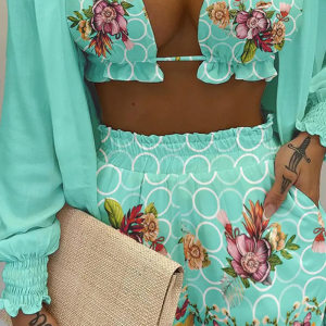 product - wholesale Printed Sexy Beachwear Swimsuit Three-Piece Suit Women - 8
