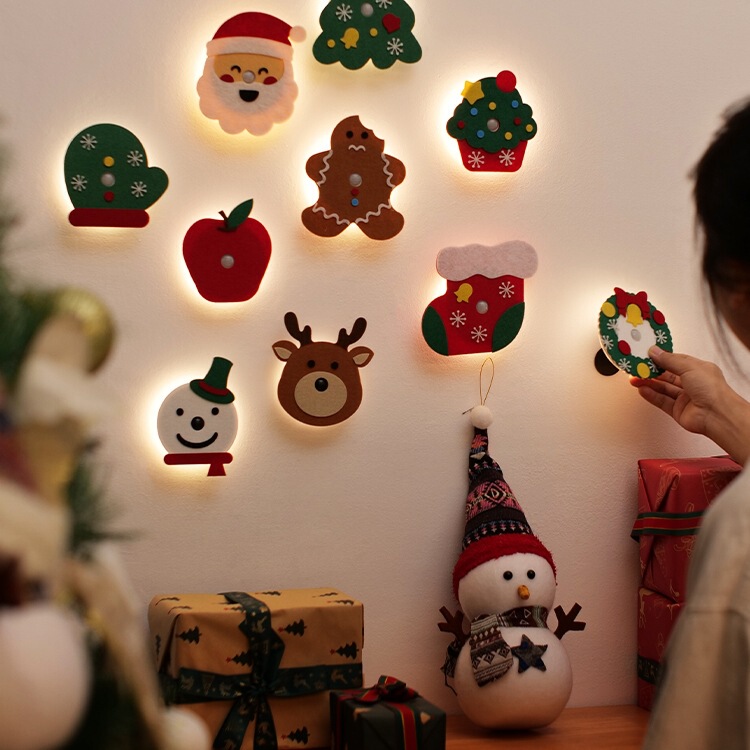 Human Body Sensor Lamp Magnetic Suction Creative Wool Felt Christmas Night Charging Wall Lamp Wiring-Free Magnetic Suction Charging Wall Lamp Human Body Sensor Lamp Magnetic Suction Creative Wool Felt Christmas Night Charging Wall Lamp Wiring-Free Magnetic Suction Charging Wall Lamp