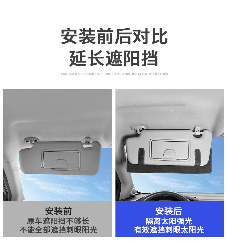 Cross-border settable LOGO suede sun visor extension board to block the sun car interior products plus modification artifact