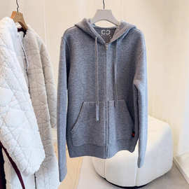 双面穿连帽羊毛拉链外套双G满印花非市场货深圳南油高端欧货女装