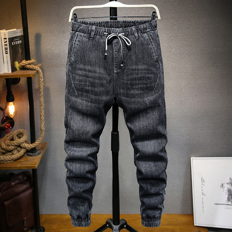 Trendy Marke vielseitige Jeans für Männer, lockere elastische Jeans mit elastischem Bund für Männer, Plus Fat und Plus Size Leggings Jeans für Männer_voghion.com