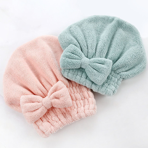 Hair drying cap for women, water-absorbent quick-drying hair wash towel, cute shower cap, dry hair towel, coral velvet, thick headscarf