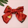 Burgundy hairpin, floral print