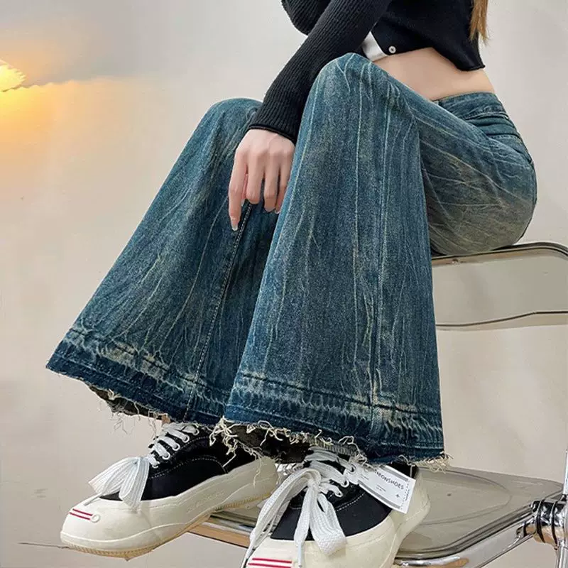 Мегафон, осенние джинсы, летние эластичные брюки, высокая талия, slim fit
