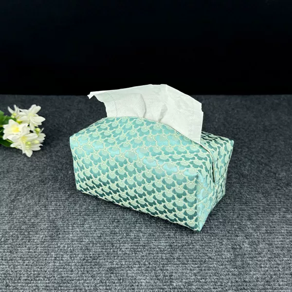 Water ripple green paper tissue box
