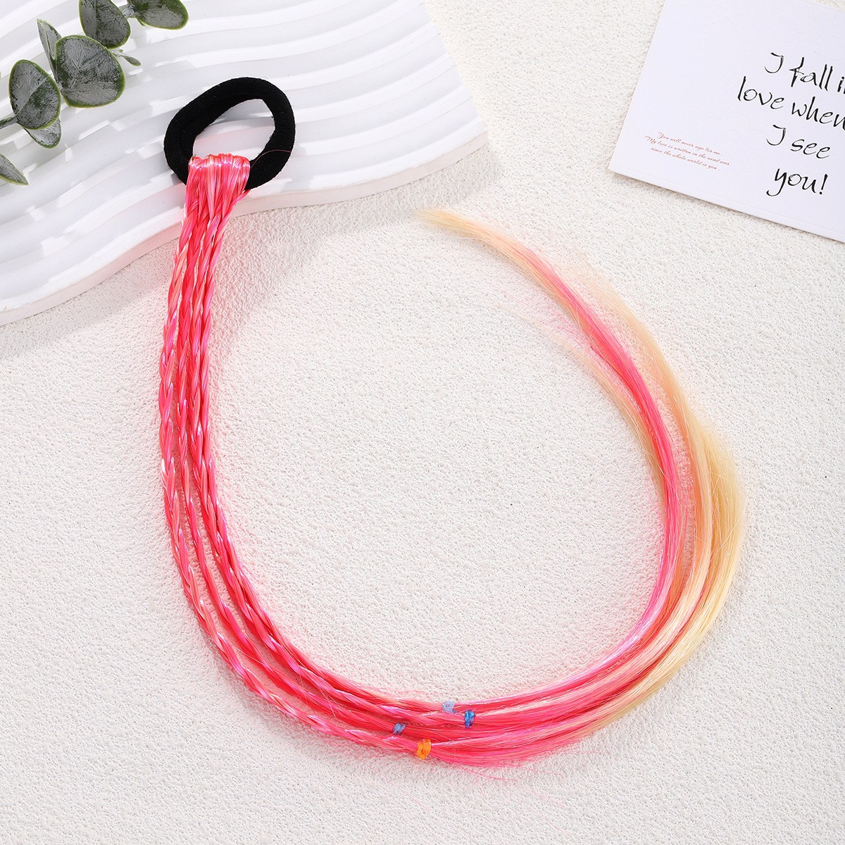 Niños Kullomi pelucas trenzas niñas trenzas torcidas anillo de cabello arco correa niñas boxeo trenzas cuerdas para el cabello adornamiento