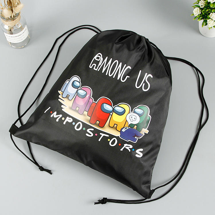 En stock 210D bolsa de cordón de poliéster impreso logo clase de entrenamiento maratón mochila bolsa de tela Oxford bolsa de cordón publicitario