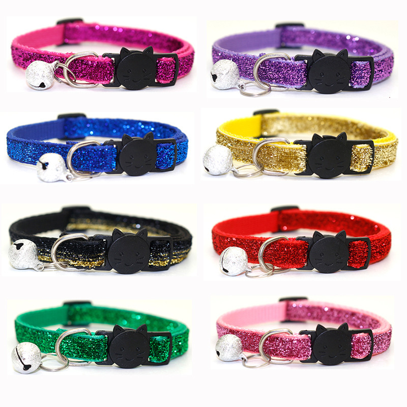 Hot Sale at AliExpress Pet Collar Cat Collar with Bell Cat Buckle Collar Gold Leaf Velvet Safety Plug Dog Collarpicture1