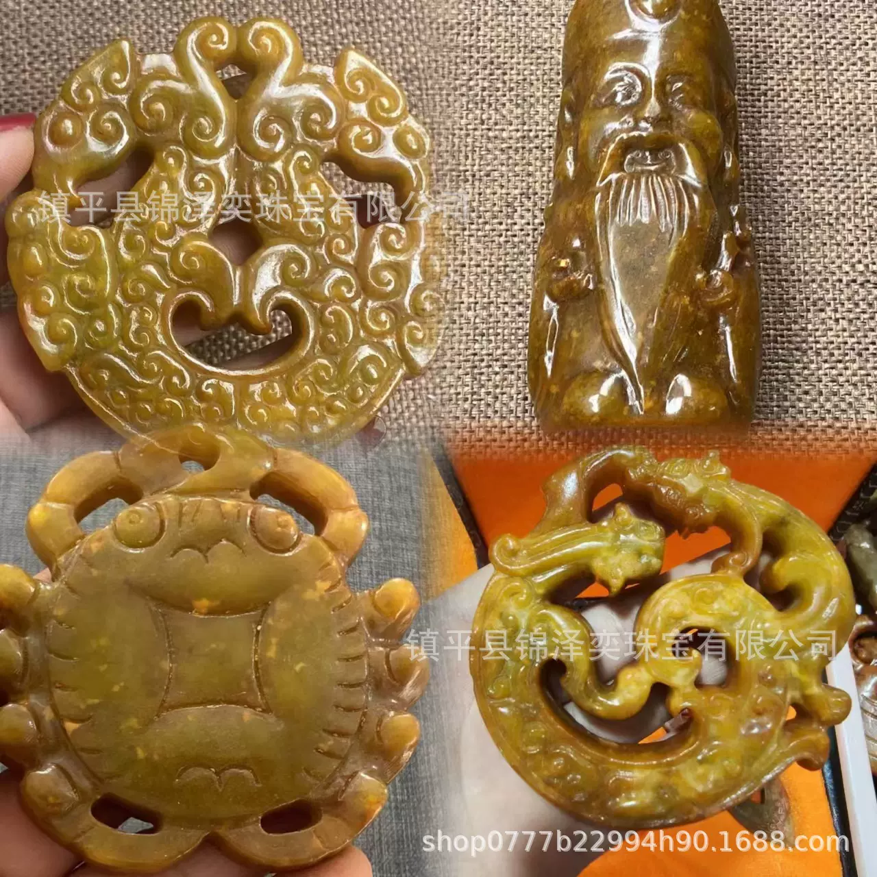 收藏老岫玉高古玉捡漏雕刻古玩玉器玉璧老货把件挂件盘龙玉佩摆件