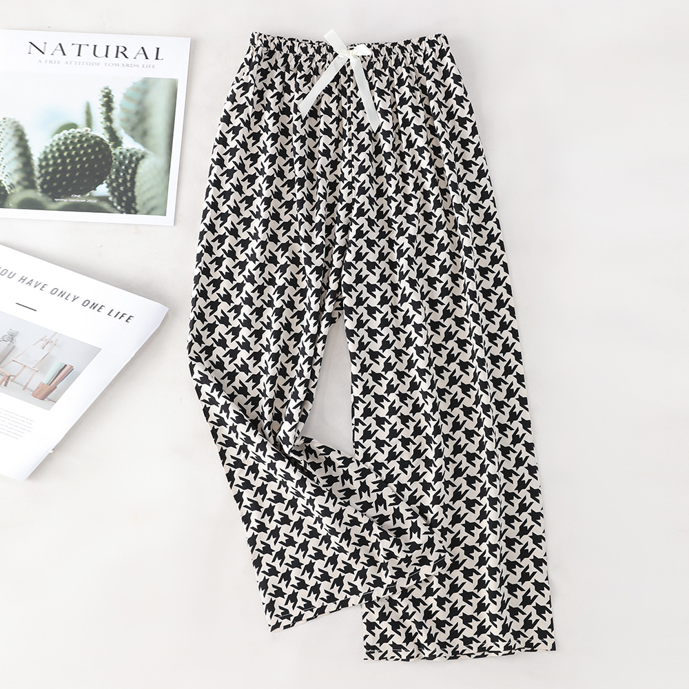 Pantalones de pijama de algodón de verano sueltos para mujeres embarazadas pantalones de piernas anchas colgantes sensación de nueve pantalones para el hogar se pueden usar fuera