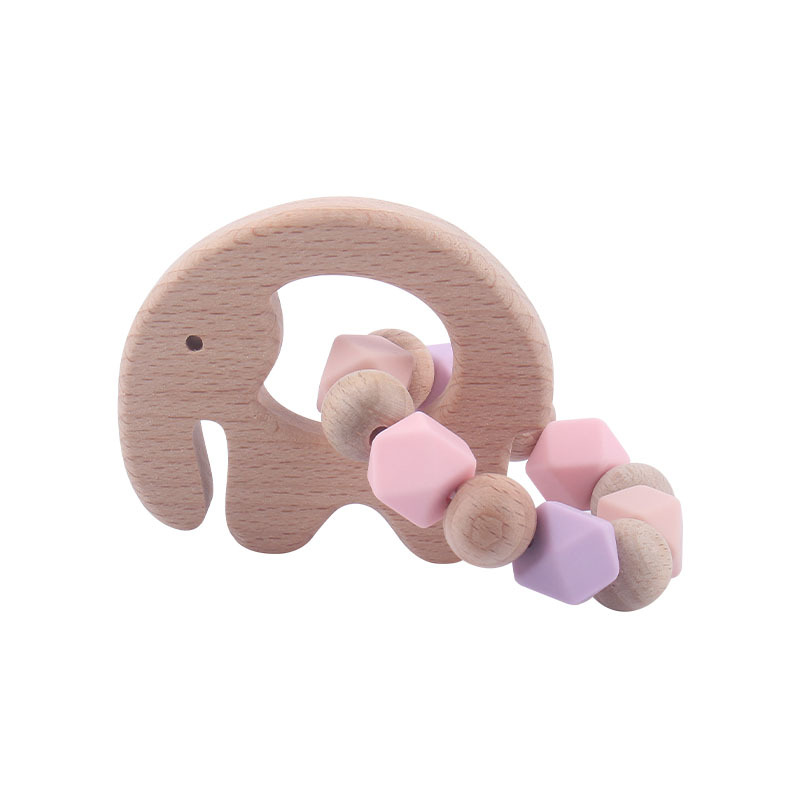 INS Amazon nuevo elefante bebé Beech teether pulsera bebé cuentas de silicona juguete dientes molienda palo