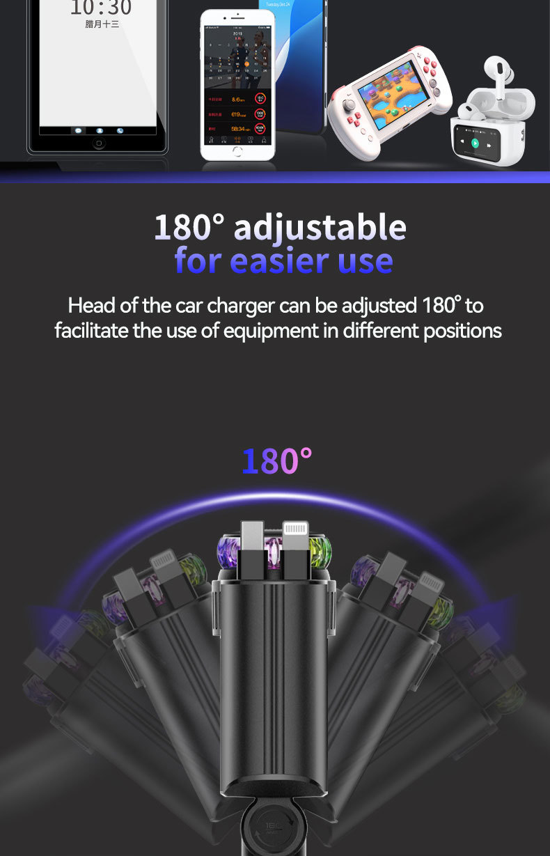 New starry sky ceiling aromatherapy spray ambient light four-in-one data cable super fast charging car charger