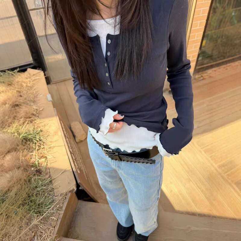 Korean Style Outfit 2026 Spring New Lace Collar Long-Sleeve Shirt for Women, Loose Fit, Slimming, Age-Reducing, Fashionable and Stylish Korean Style Outfit 2026 Spring New Lace Collar Long-Sleeve Shirt for Women, Loose Fit, Slimming, Age-Reducing, Fashionable and Stylish