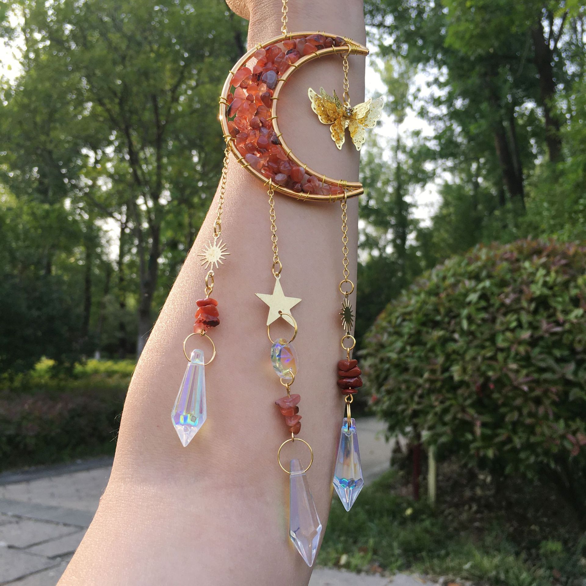 60g Weight Retro Simple Style Star Moon Metal Wind Chime