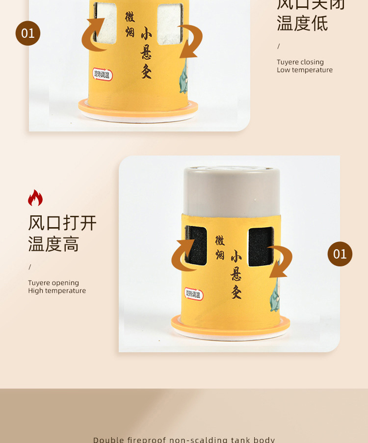 Portable Moxa Roll Tube Ai Jiu Warming Moxibustion Device for Body with Elastic Strap Reusable key features