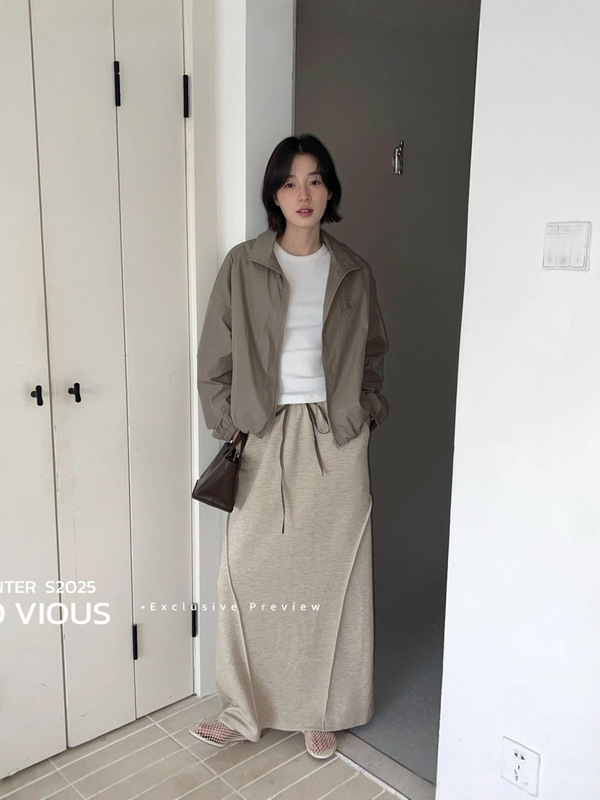 TTOO VOUIS秋季新款2234休闲中性风宽松翻领长袖拉链夹克外套女|undefined