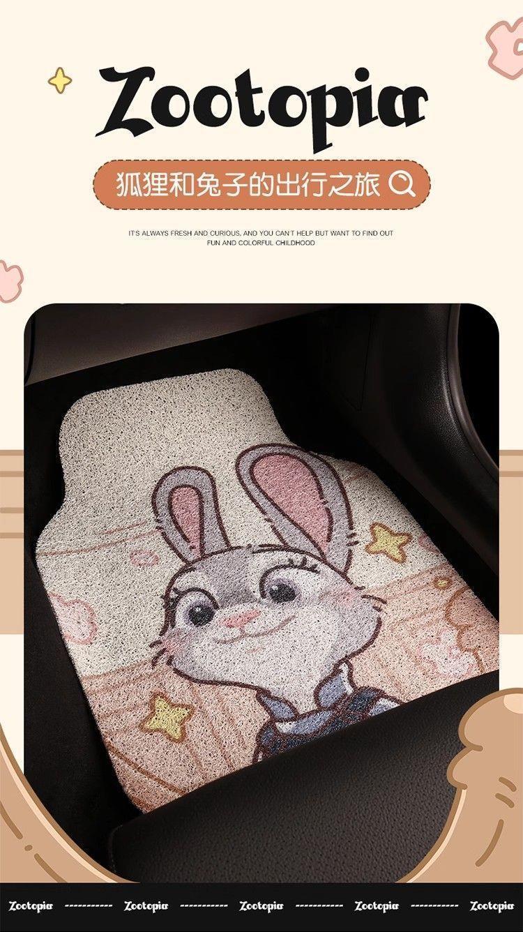 Car floor mats Zootopia style driver's side mat silk loop carpet type non-slip dirt-resistant full set of car mats
