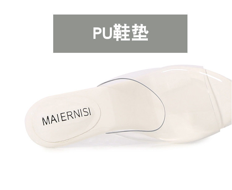 Sandal nữ cao gót siêu cao gót mảnh đế platform trong suốt mũi cá — Màu hồng, Màu trắng, Màu đen, Màu đỏ chi tiết 6