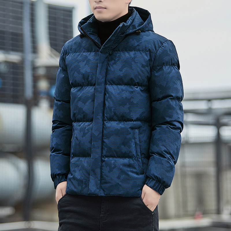 Men's Winter Camouflage Down Jacket Warm Hooded Coat For Couple_voghion.com