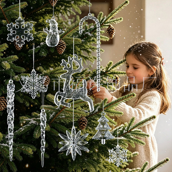New 40pcs transparent Christmas pendant combination snowflake ice…