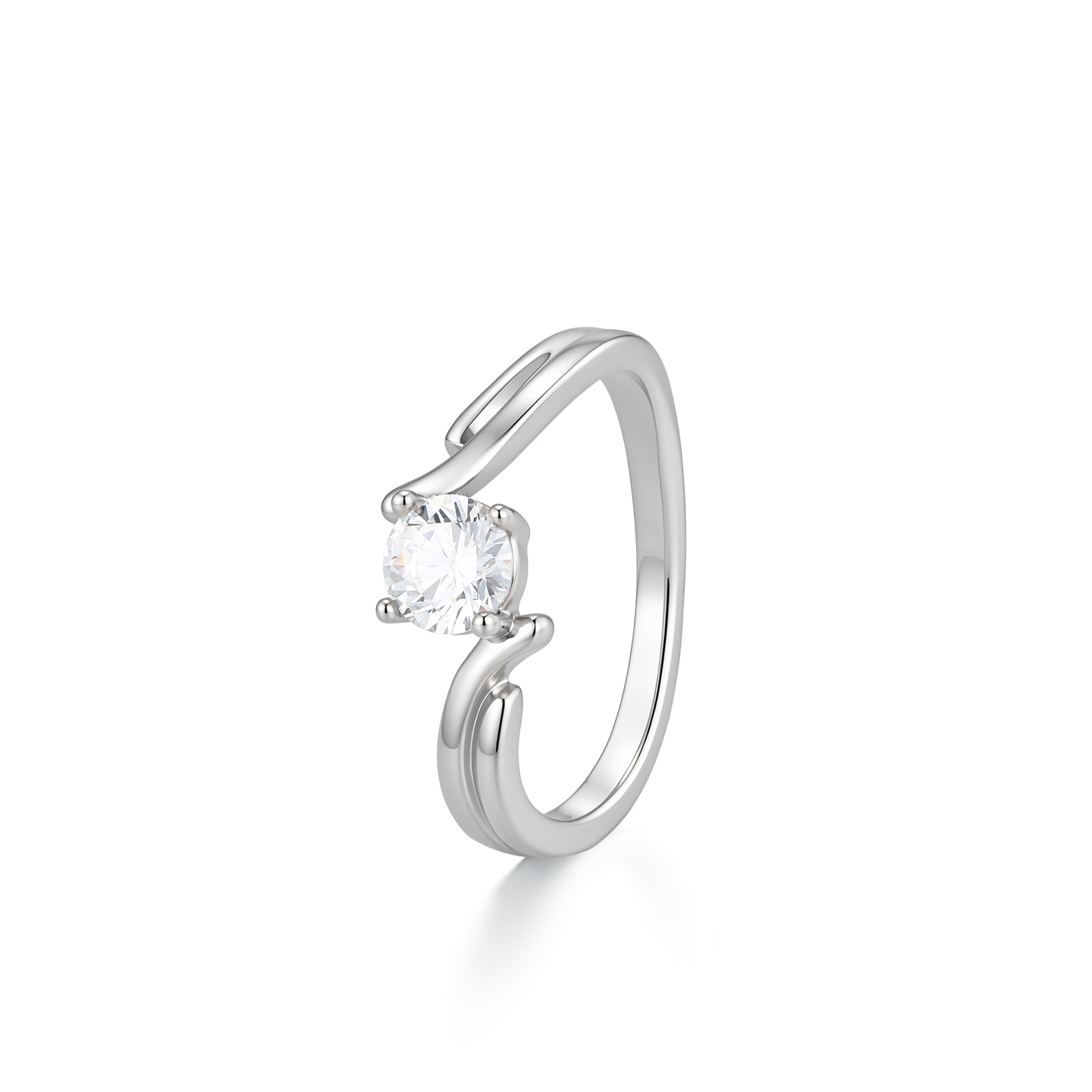Xuping simple temperamento dulce pareja anillo de boda incrustado formado cuadrado de óxido de circonio ligero lujoso diseño anillo de mujer