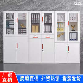 钢制拆装文件柜办公室档案存放柜窄边资料柜凭证柜套色带锁财务柜