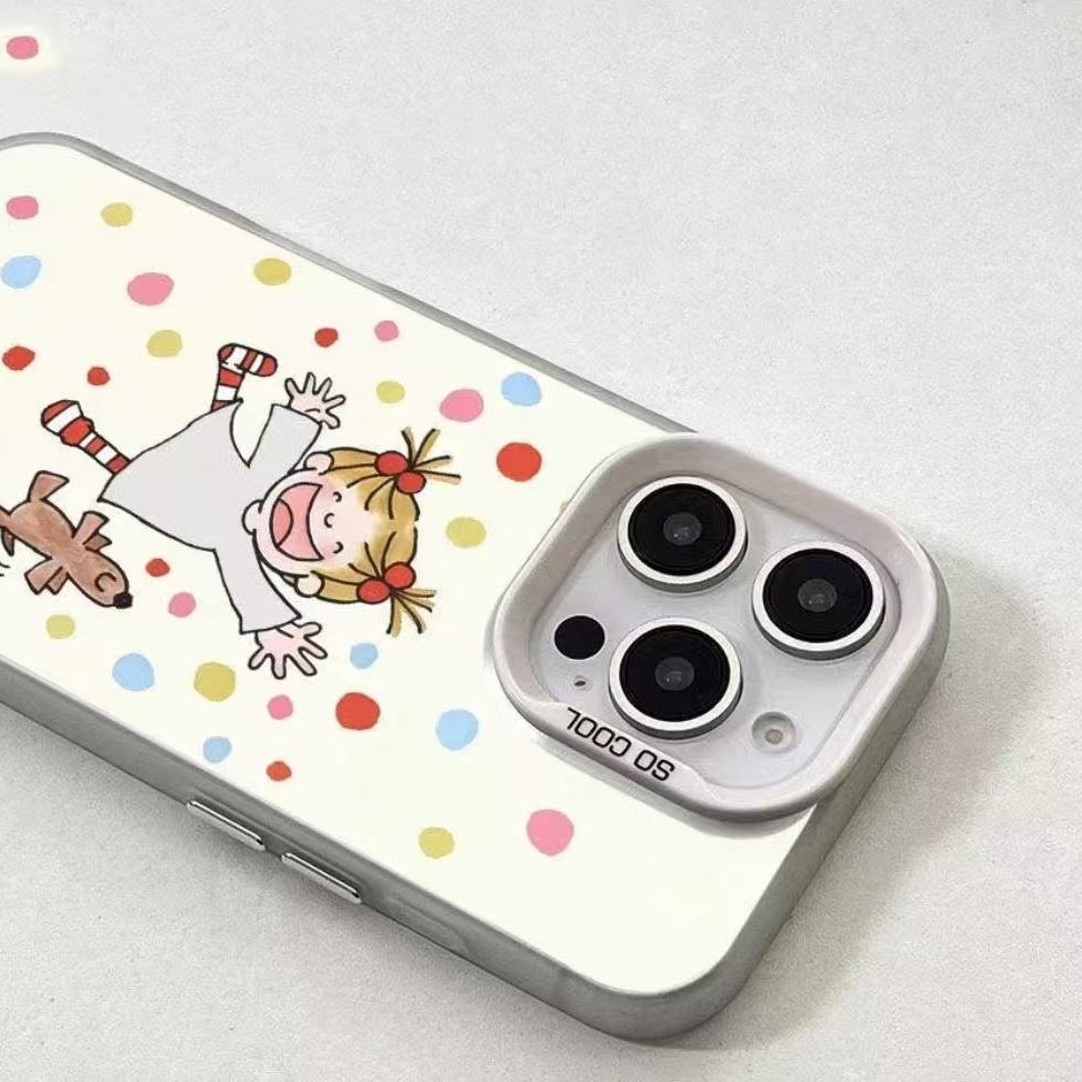 Nueva chica feliz para iPhone 16 funda para teléfono móvil Apple 15promax/14 anti-caída 13pro12 /11