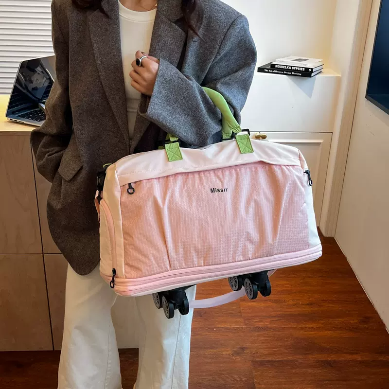 新款万向轮旅行包时尚可扩展大容量旅行袋男女短途出差收纳行李袋