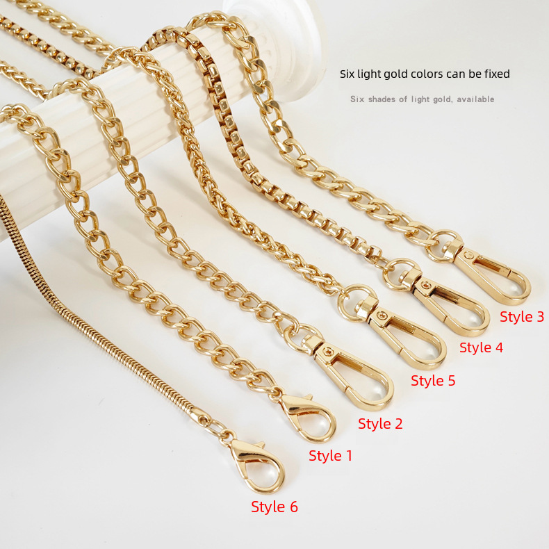 In stock wholesale luggage hardware accessories chain bag chain elegant DIY woven shoulder strap bag with metal bag chain