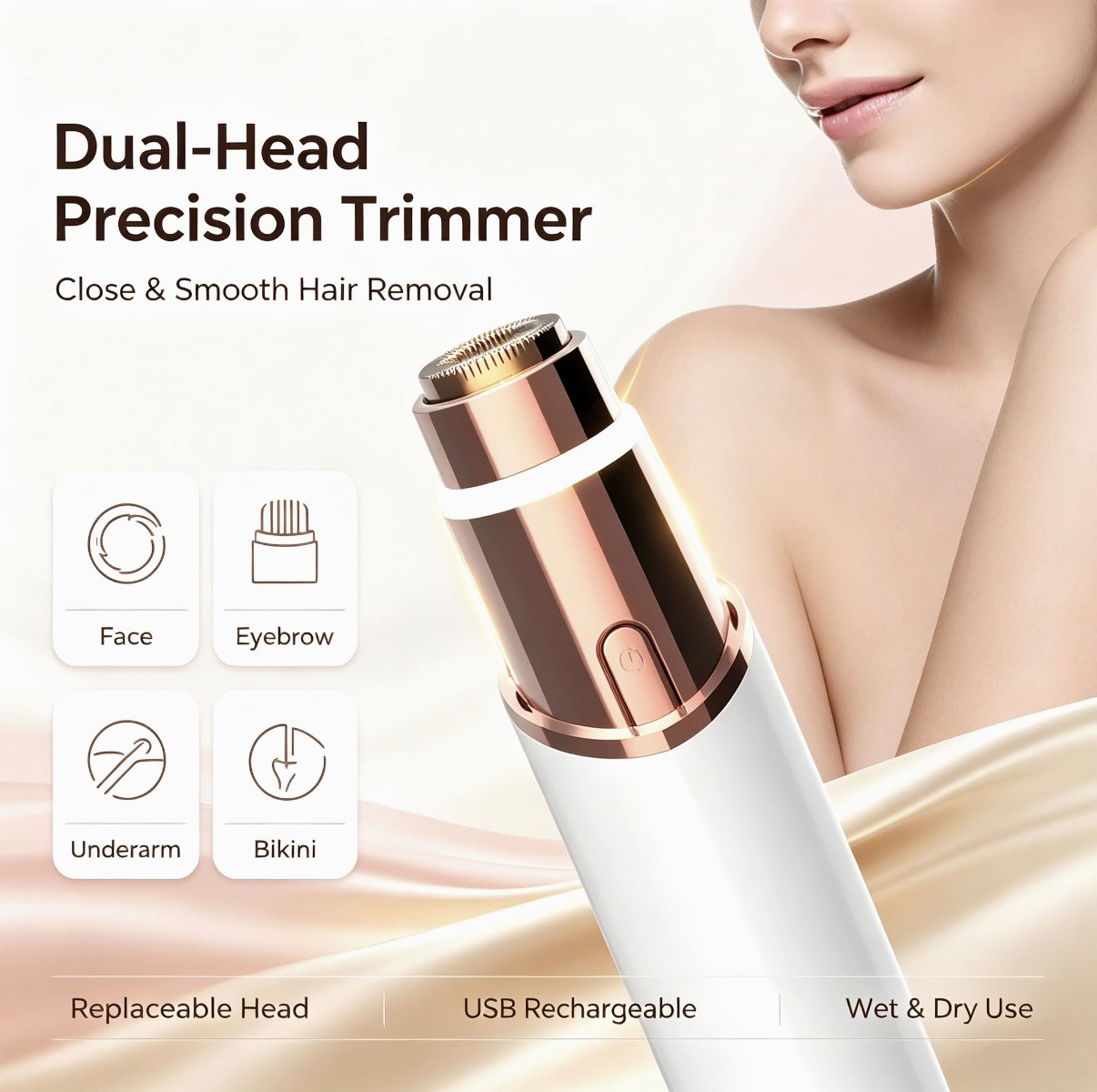 El afeitador de lápiz labial transfronterizo de dos en uno puede desmontar todo el cuerpo. el afeitador multiuso de carga portátil para mujeres para reparar el pelo. image 3