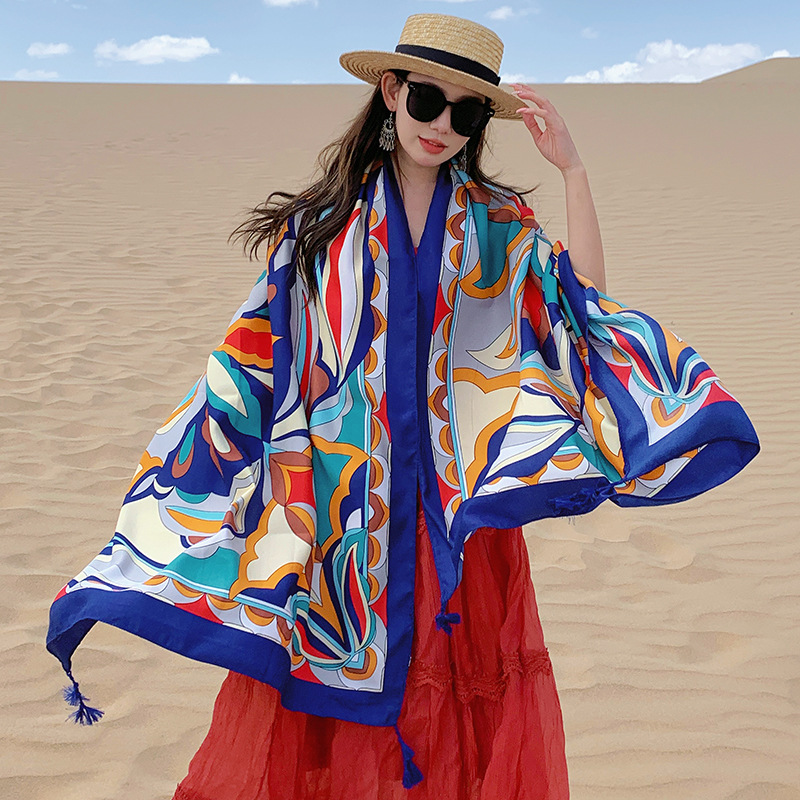 Women's Elegant Printing Cotton And Linen Shawl display picture 2