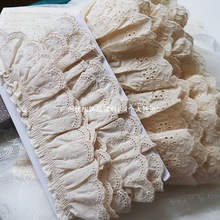 Y高档棉布刺绣蕾丝花边辅料裙子下摆袖口棉布lo伞手工diy材料肠圈