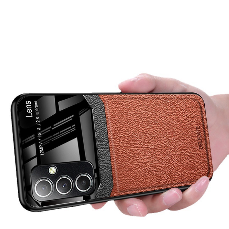 Suitable for Samsung S25Ultra Mobile Phone Case S23Fe/S24 Cross-Border A53/A72 Simple A34 Leather Texture Note20+ Suitable for Samsung S25Ultra Mobile Phone Case S23Fe/S24 Cross-Border A53/A72 Simple A34 Leather Texture Note20+