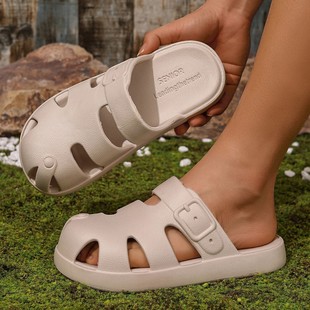 Men's Closed-Toe Sandals for Outdoor Wear, Home Use, Eva Summer Wear-Resistant, Non-Slip, Odor-Resistant, Men's Beach Clogs