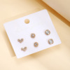 Cute earrings heart-shaped from pearl with letters, jewelry, European style, simple and elegant design, wholesale