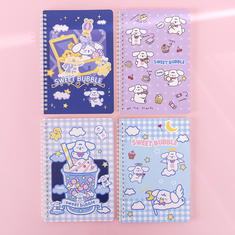 Cute dibujos animados A5 bobina cuaderno estudiante suministros escolares papelería de oficina cuaderno de alto aspecto al por mayor