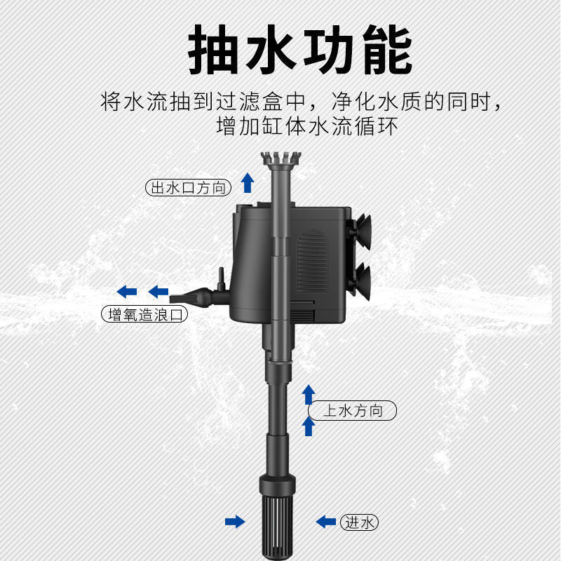 金利佳水槽フィルタ上ろ過三合一潜水ポンプ水槽静音揚水増酸素循環浄水ポンプ|undefined