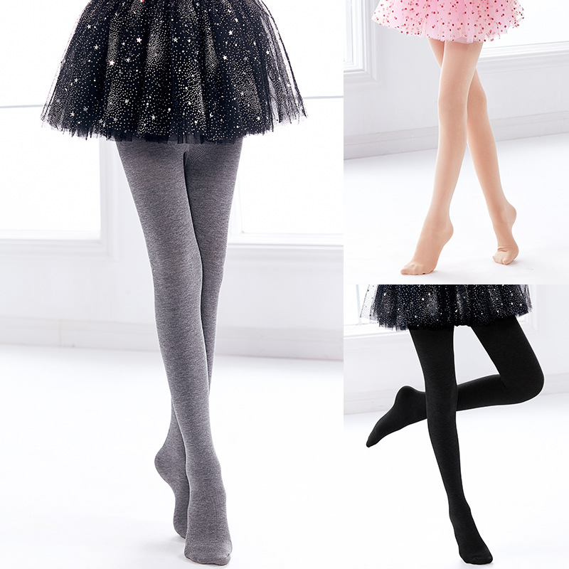 La danza moderna de los niños calza Calcetines antideslizantes de la práctica de la danza calcetines largos interiores de una sola pieza calcetines blancos del ballet