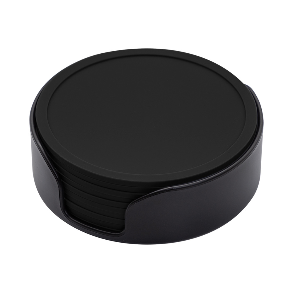 Amazon puede imprimir logo almohadilla de aislamiento térmico juego de silicona posavasos 10cm posavasos de té anti-escaldado alfombra redonda antideslizante para el hogar
